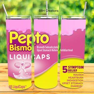 Pepto Bismol theme Tumbler